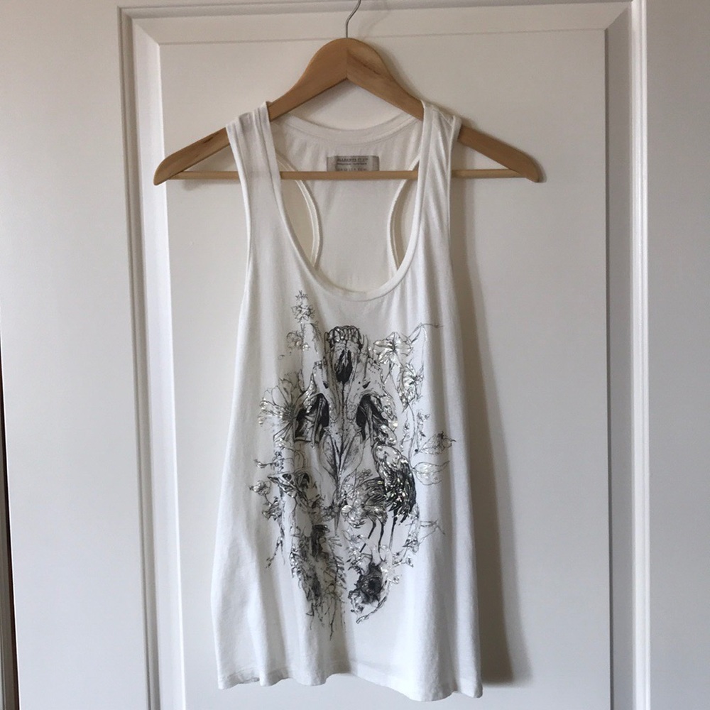 Allsaints Flowering Cow Skull Tank